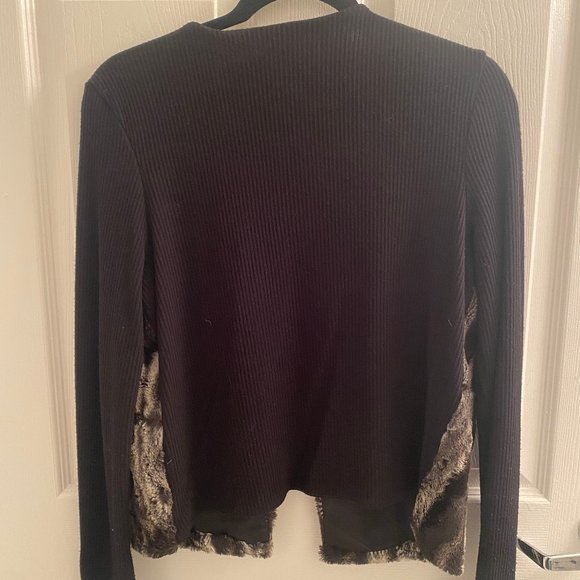 Faux Fur & Knit Cardigan - Picture 2 of 3